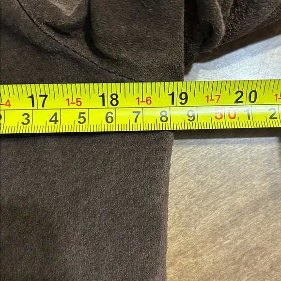 Suede Leather Chocolate Brown Blouson Full Zip Pockets Lined Jacket MP - Picture 10 of 16